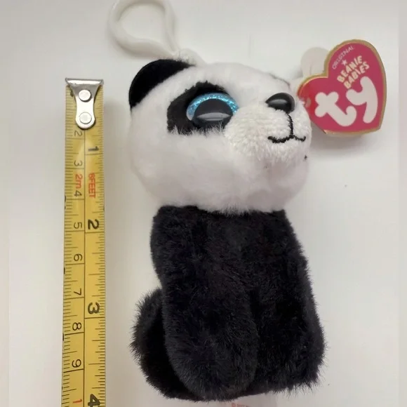 3” Ty Mini Baboo Panda Bear Plush Keychain - Picture 6 of 9